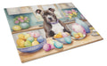 Decorating Easter Staffordshire Bull Terrier Cutting Board Tempered Glass Kitchen Cutting Surface, Heat Resistant Chopping, Non-Slip Feet, Food Prep & Serving