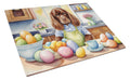 Decorating Easter Sussex Spaniel Cutting Board Tempered Glass Kitchen Cutting Surface, Heat Resistant Chopping, Non-Slip Feet, Food Prep & Serving