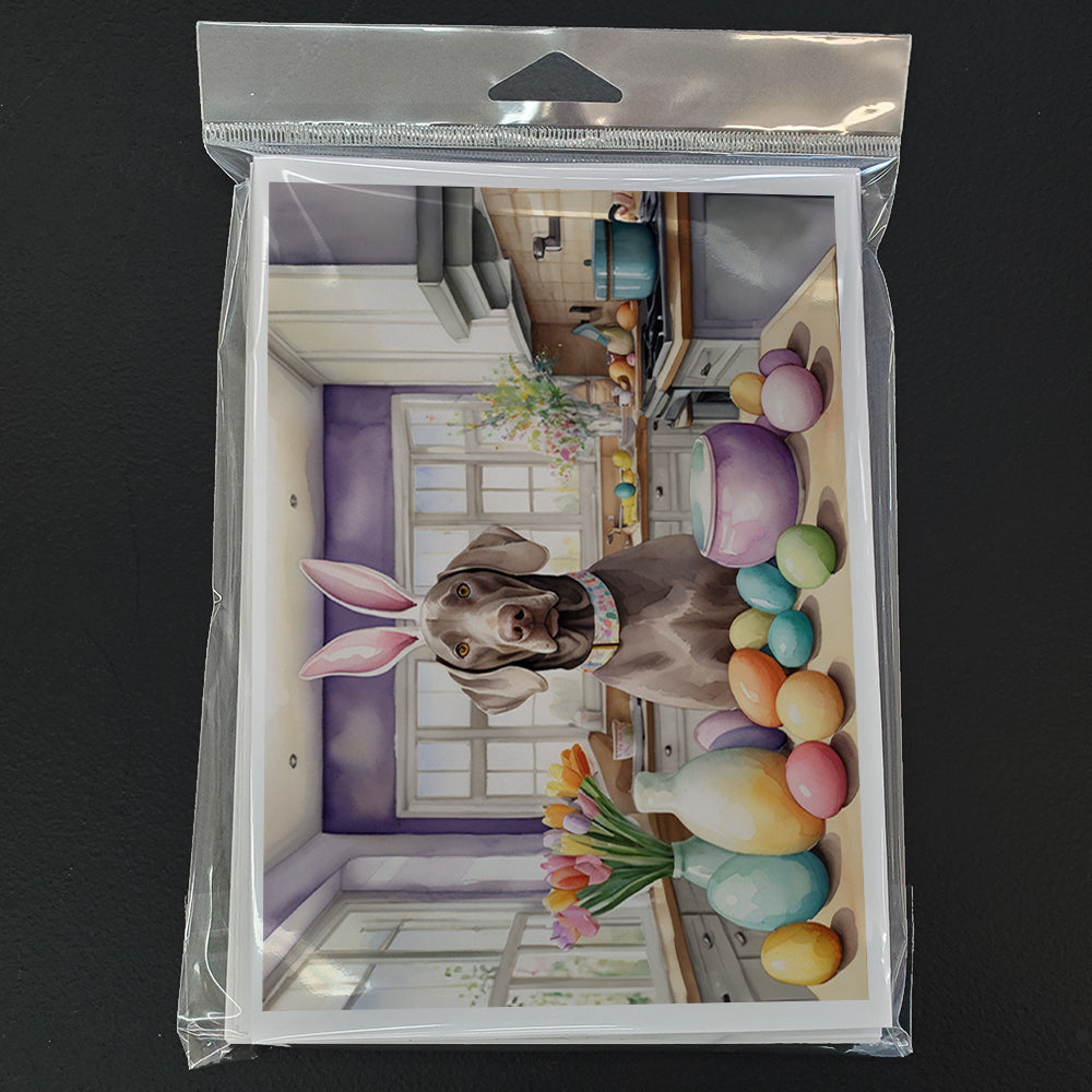 Decorating Easter Weimaraner Greeting Cards Pack of 8 Blank Cards with Envelopes Whimsical A7 Size 5x7