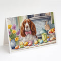 Decorating Easter Welsh Springer Spaniel Greeting Cards Pack of 8 Blank Cards with Envelopes Whimsical A7 Size 5x7