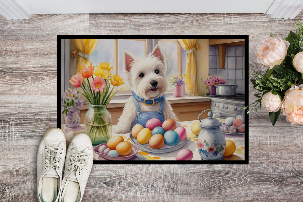 Decorating Easter Westie Doormat Indoor Outdoor 24H X 36W Front Door Mat Rugs for Entryway, Non Slip Washable Low Pile,