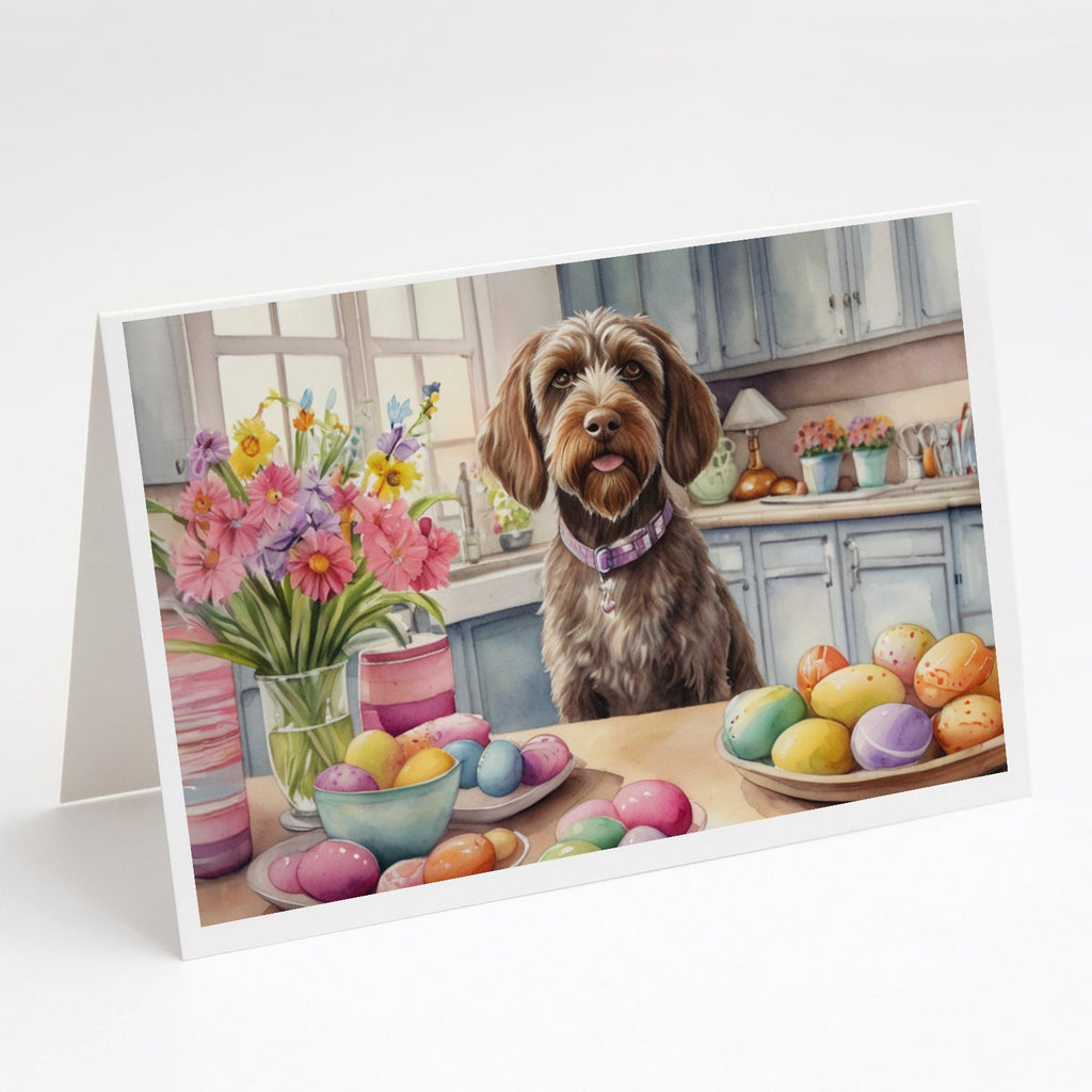 Decorating Easter Wirehaired Pointing Griffon Greeting Cards Pack of 8 Blank Cards with Envelopes Whimsical A7 Size 5x7