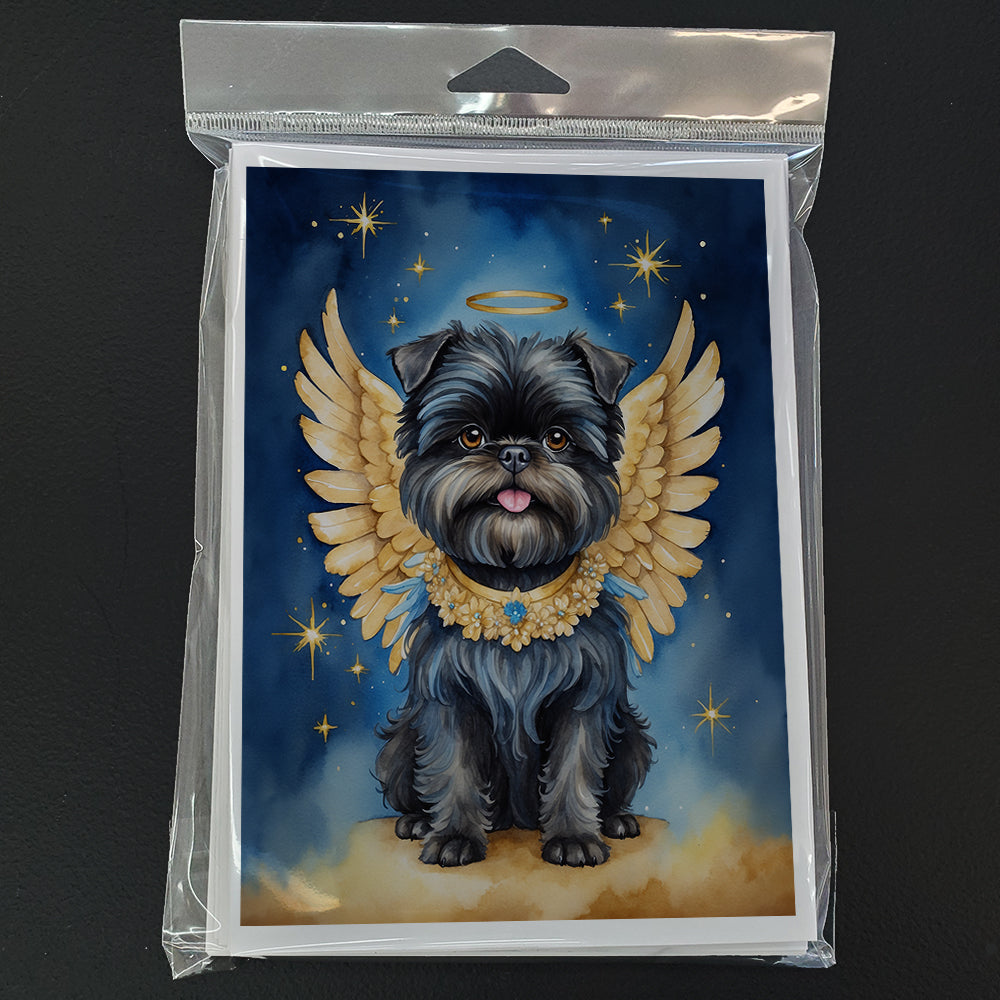 Affenpinscher My Angel Greeting Cards Pack of 8 Blank Cards with Envelopes Whimsical A7 Size 5x7