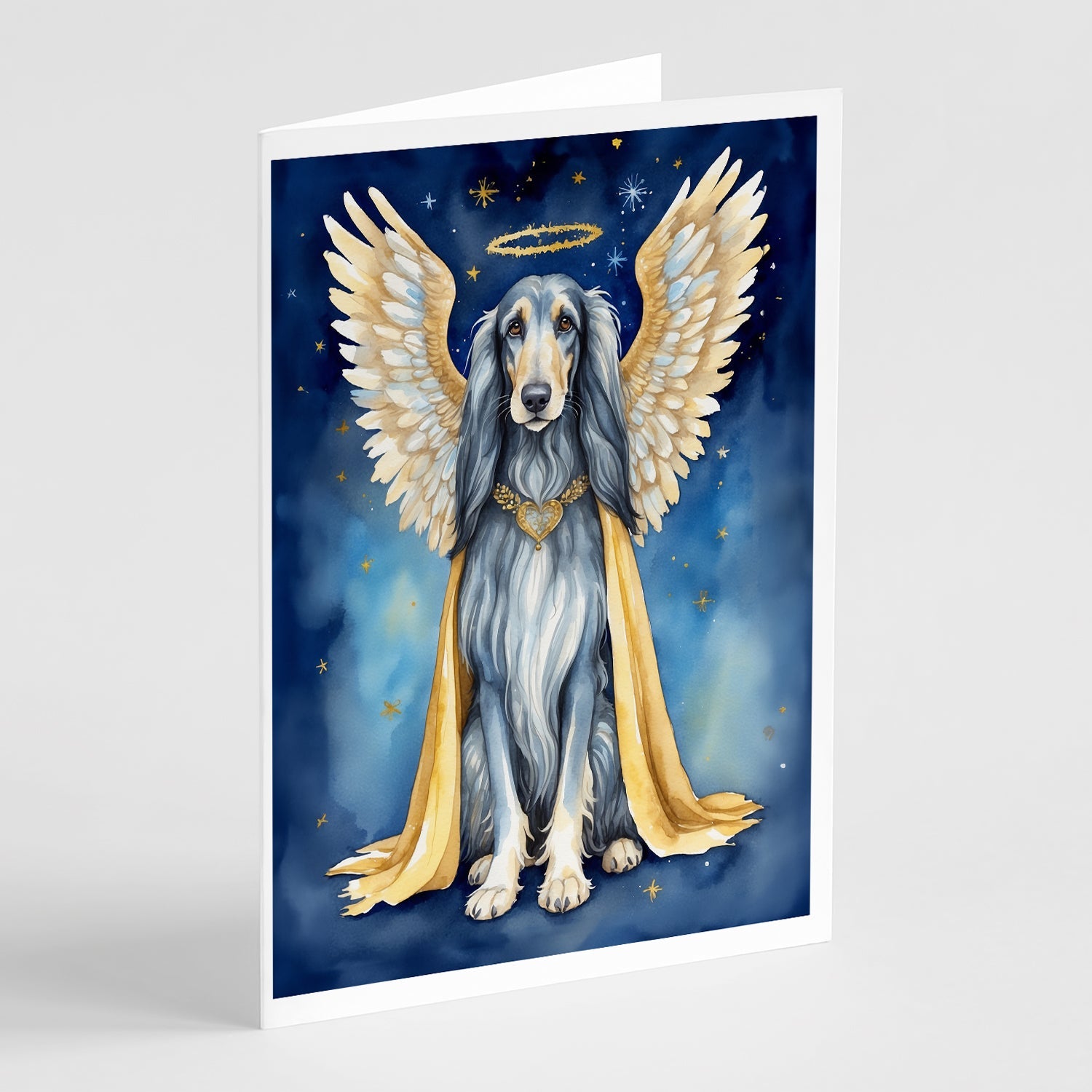 Afghan Hound My Angel Greeting Cards Pack of 8 Blank Cards with Envelopes Whimsical A7 Size 5x7