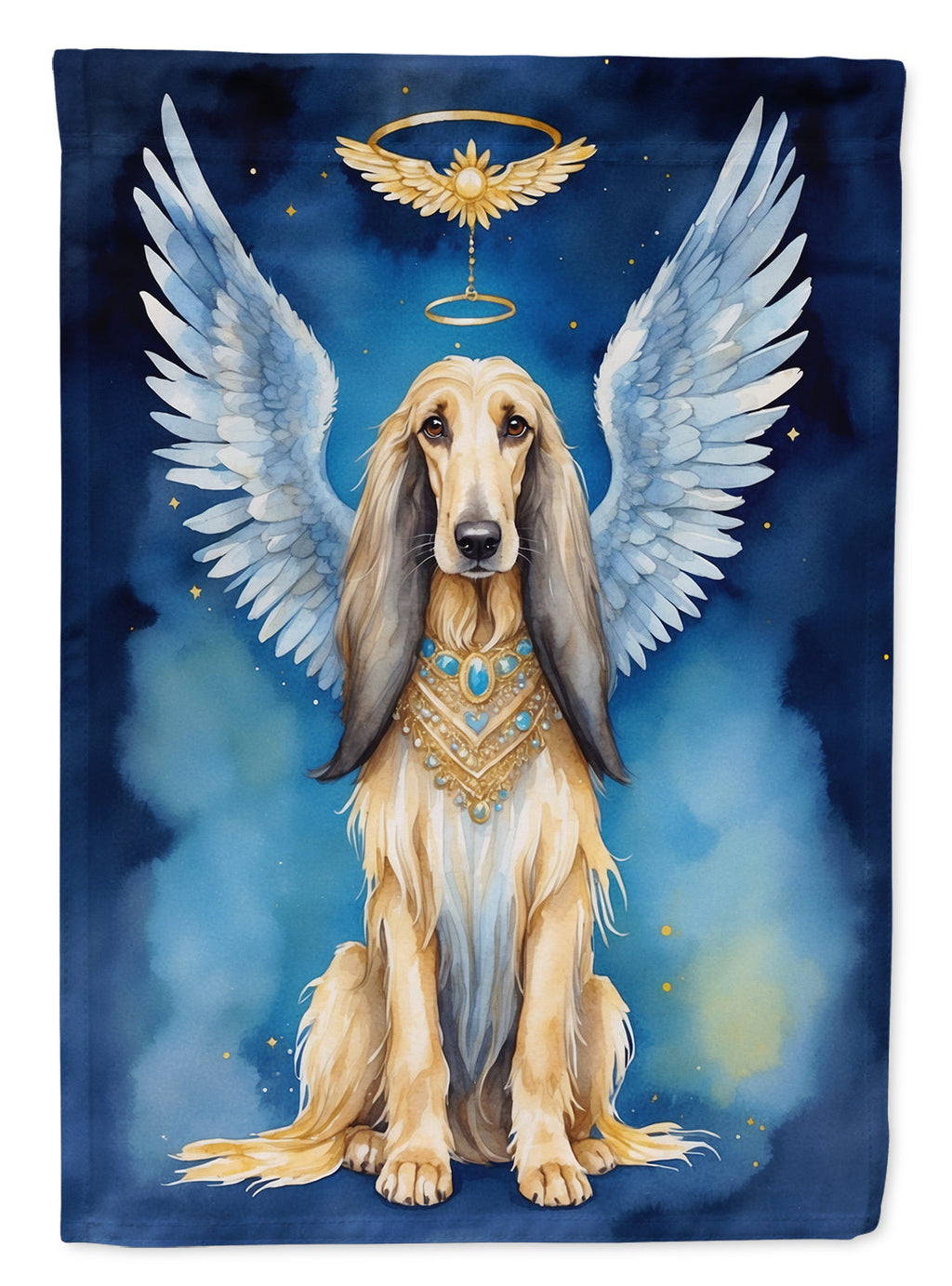 Afghan Hound My Angel House Flag 28x40 Porch Sleeve Pole Decorative Outside Yard Banner Artwork Wall Hanging, Polyester
