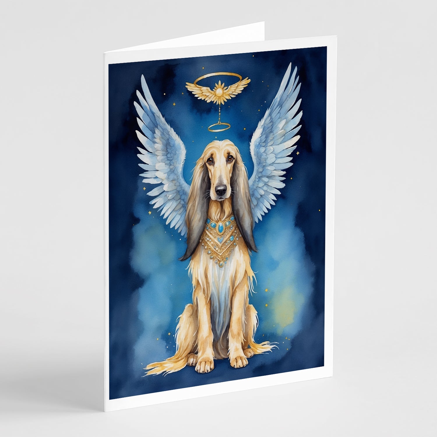 Afghan Hound My Angel Greeting Cards Pack of 8 Blank Cards with Envelopes Whimsical A7 Size 5x7