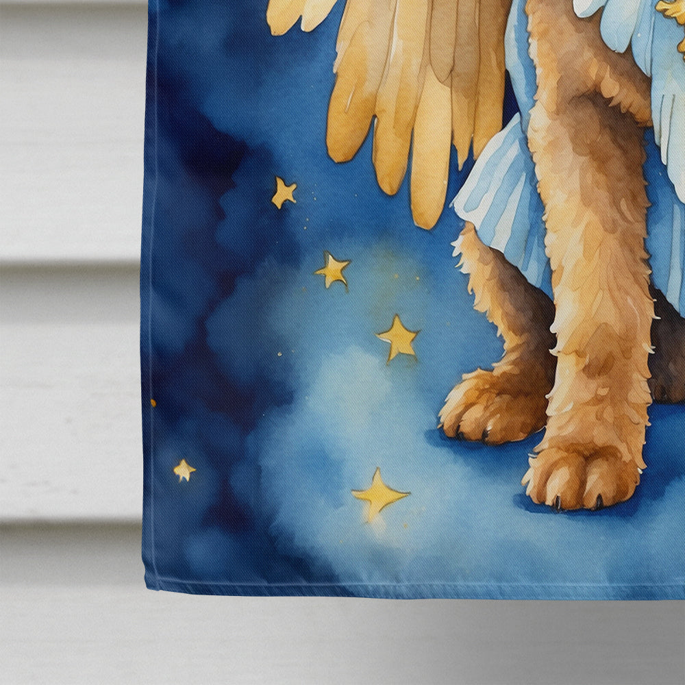 Airedale Terrier My Angel House Flag 28x40 Porch Sleeve Pole Decorative Outside Yard Banner Artwork Wall Hanging, Polyester