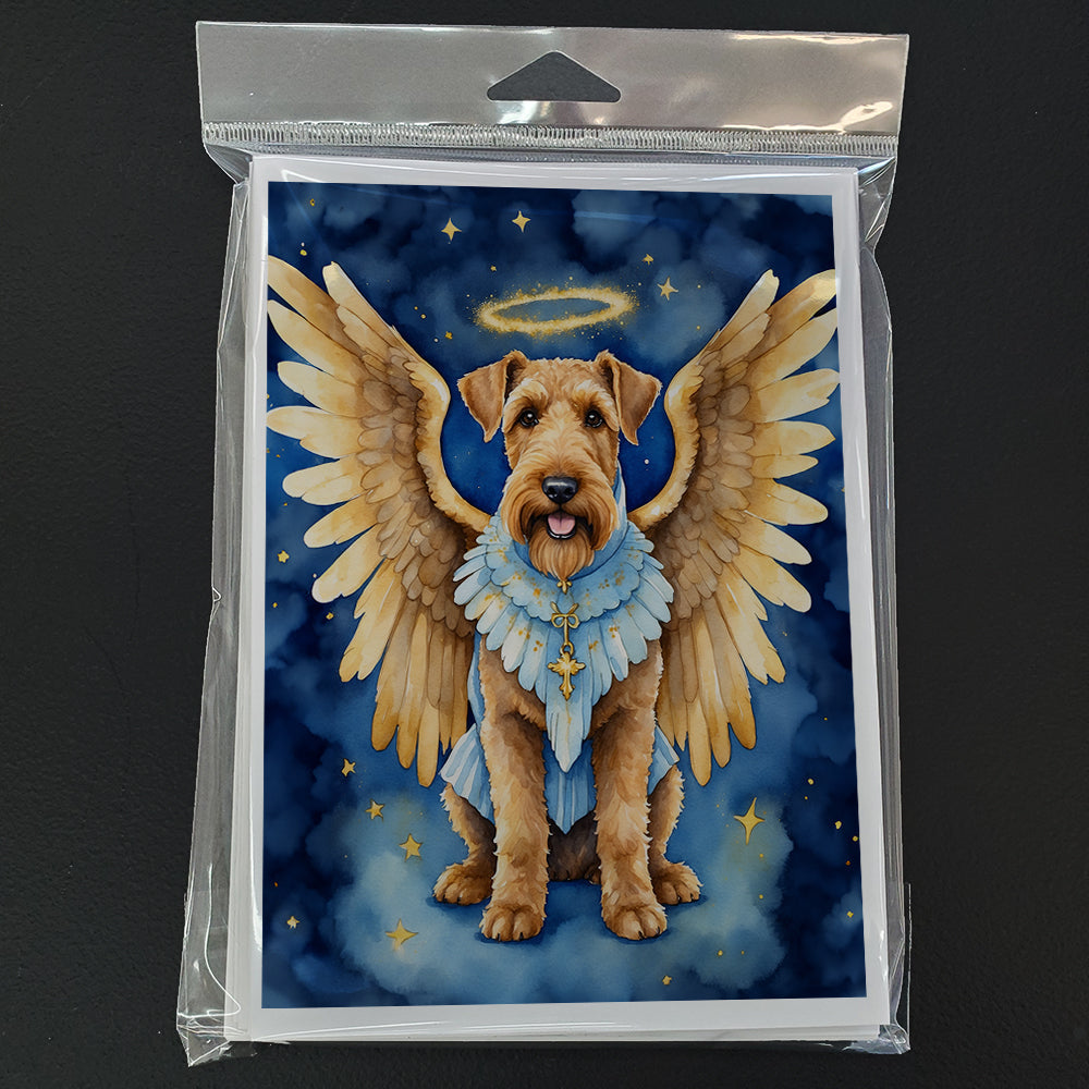 Airedale Terrier My Angel Greeting Cards Pack of 8 Blank Cards with Envelopes Whimsical A7 Size 5x7