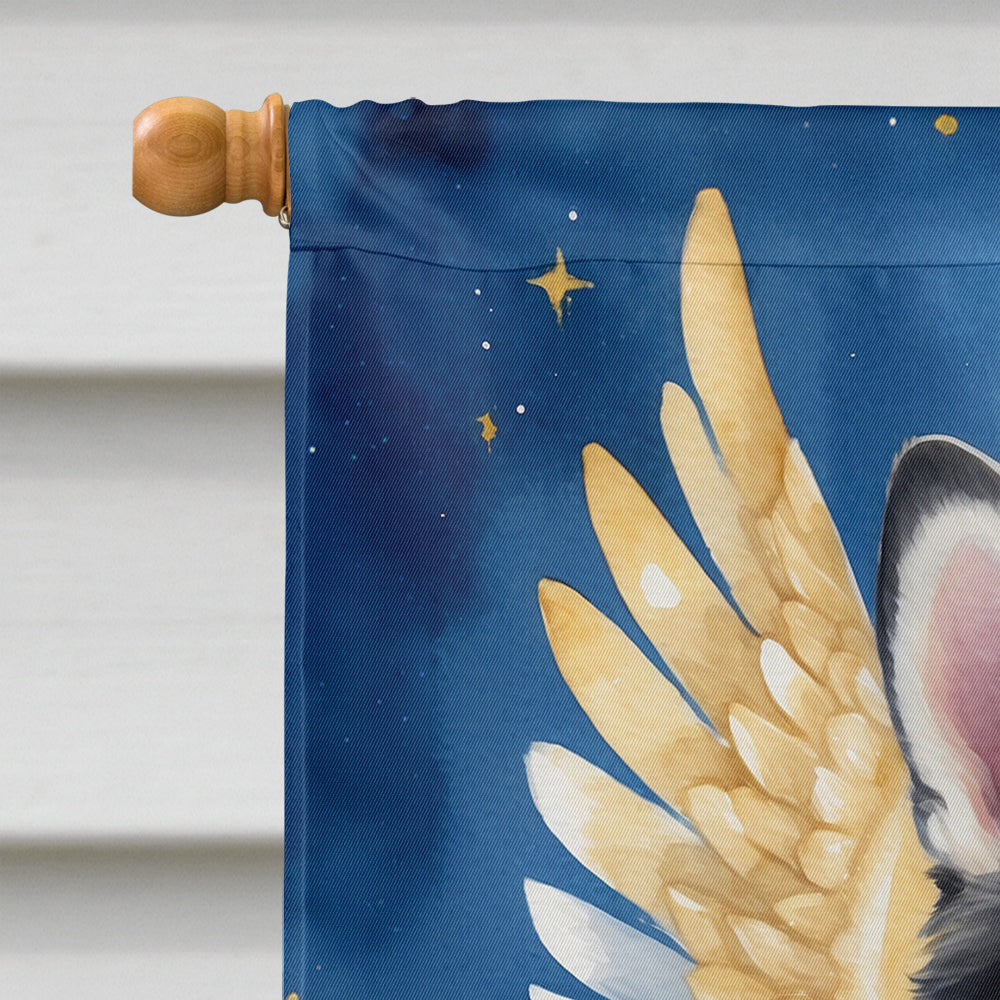 Alaskan Klee Kai My Angel House Flag 28x40 Porch Sleeve Pole Decorative Outside Yard Banner Artwork Wall Hanging, Polyester