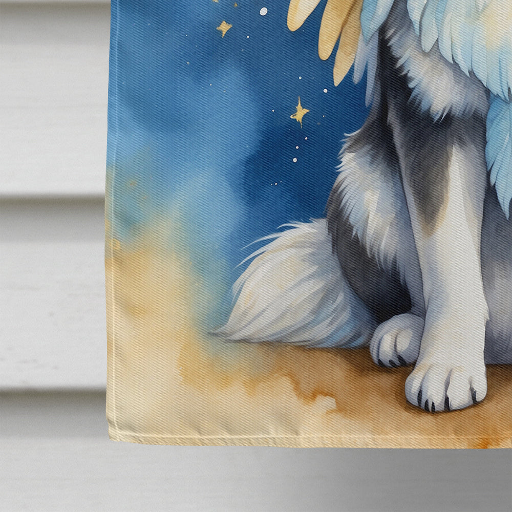 Alaskan Klee Kai My Angel House Flag 28x40 Porch Sleeve Pole Decorative Outside Yard Banner Artwork Wall Hanging, Polyester