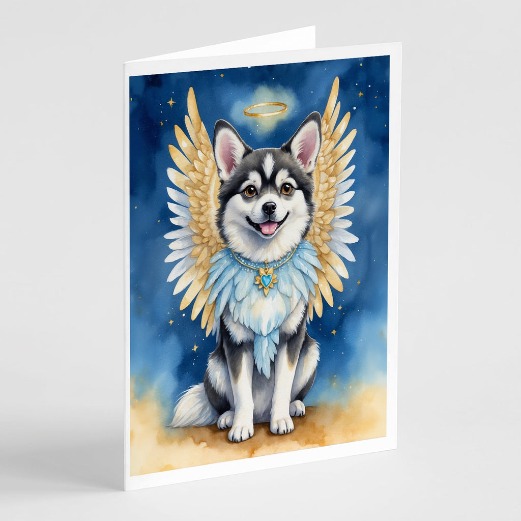 Alaskan Klee Kai My Angel Greeting Cards Pack of 8 Blank Cards with Envelopes Whimsical A7 Size 5x7