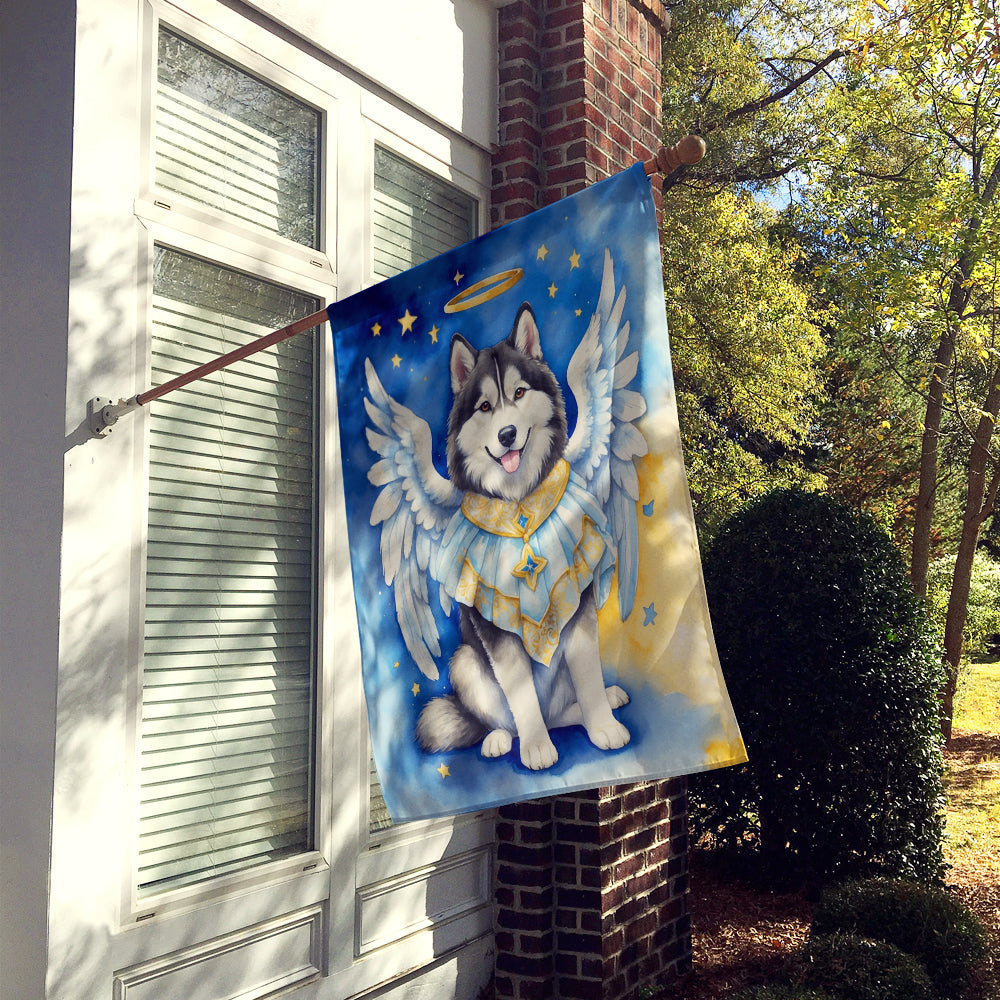 Alaskan Malamute My Angel House Flag 28x40 Porch Sleeve Pole Decorative Outside Yard Banner Artwork Wall Hanging, Polyester