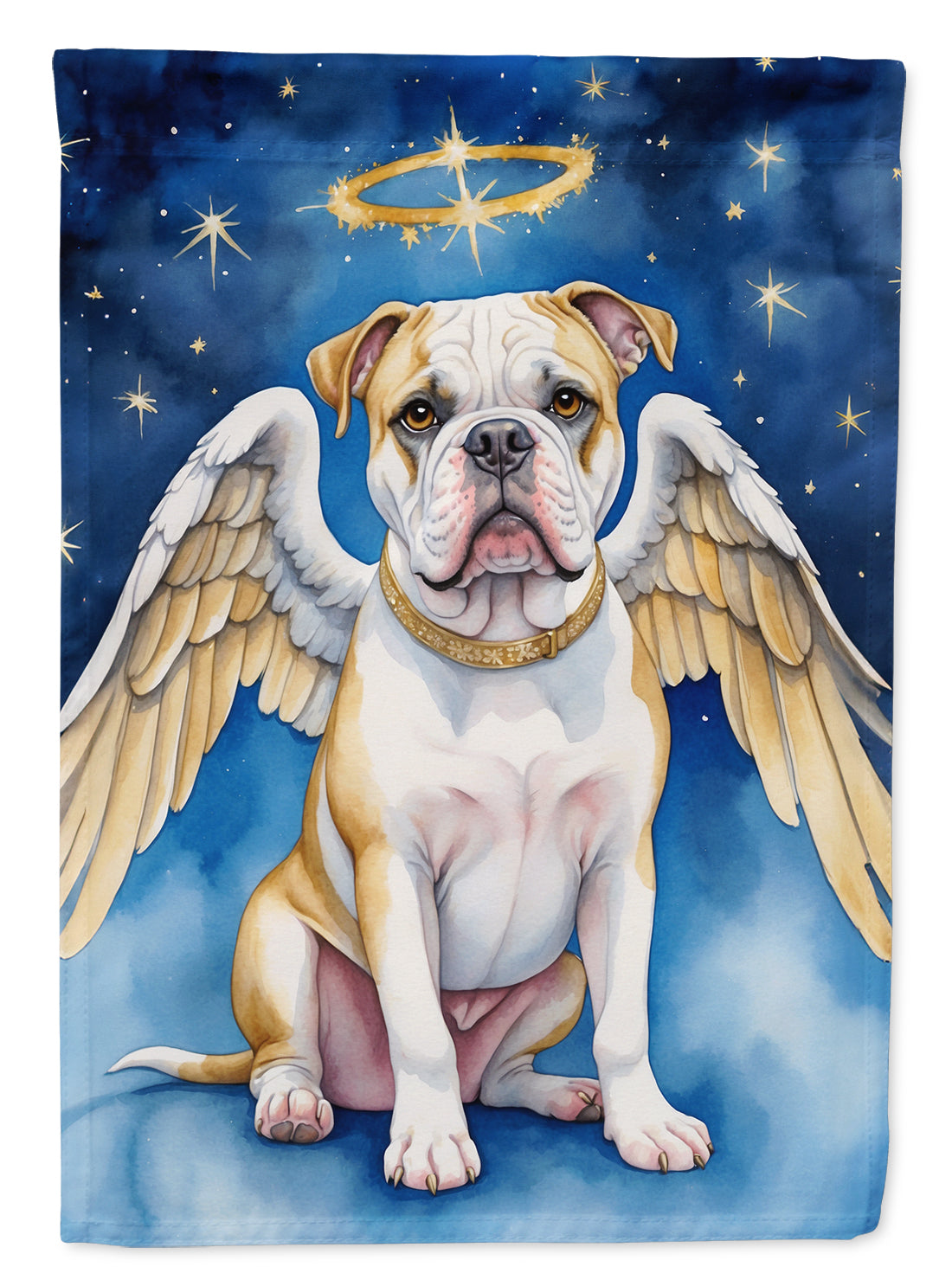 American Bulldog My Angel House Flag 28x40 Porch Sleeve Pole Decorative Outside Yard Banner Artwork Wall Hanging, Polyester