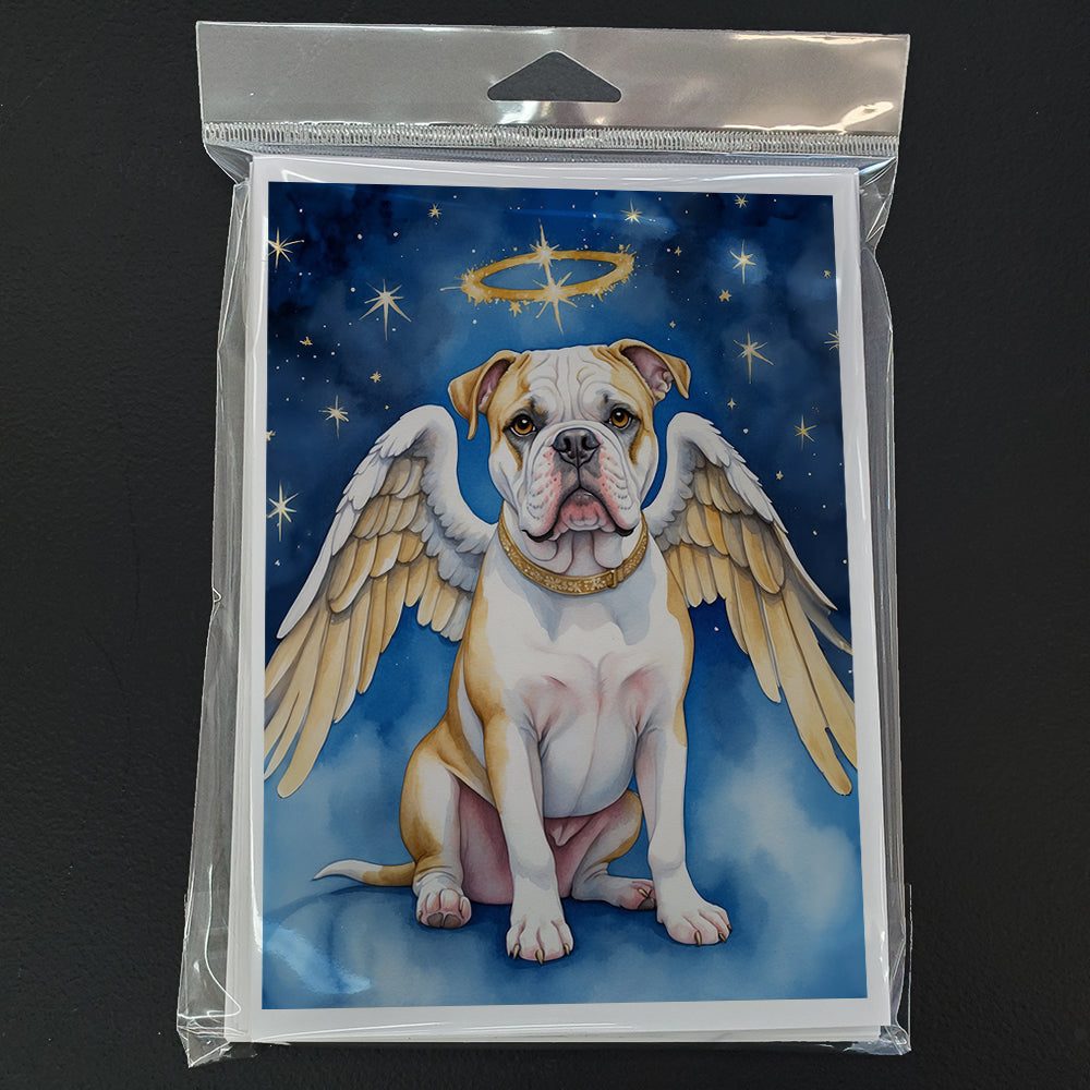 American Bulldog My Angel Greeting Cards Pack of 8 Blank Cards with Envelopes Whimsical A7 Size 5x7