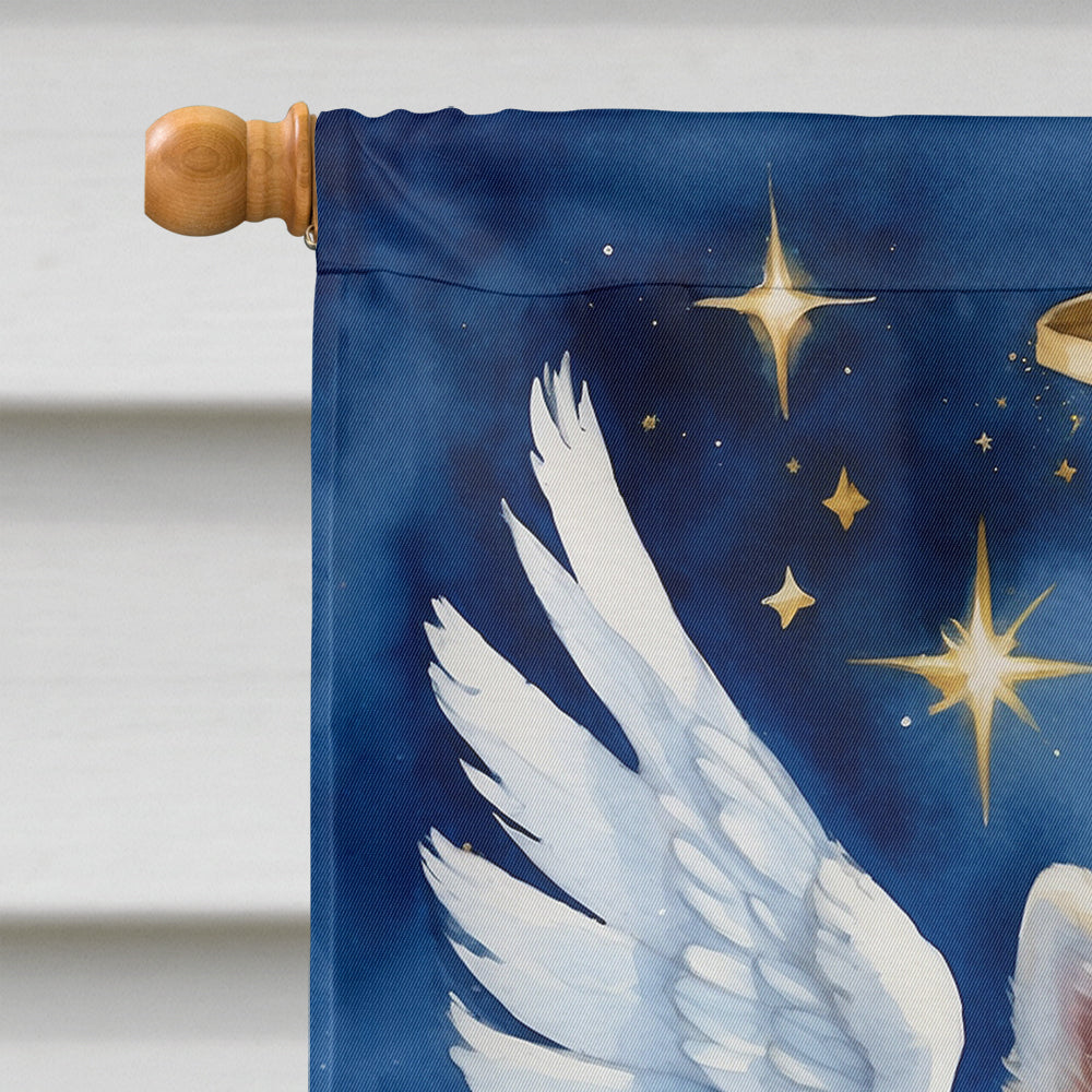 American Eskimo My Angel House Flag 28x40 Porch Sleeve Pole Decorative Outside Yard Banner Artwork Wall Hanging, Polyester