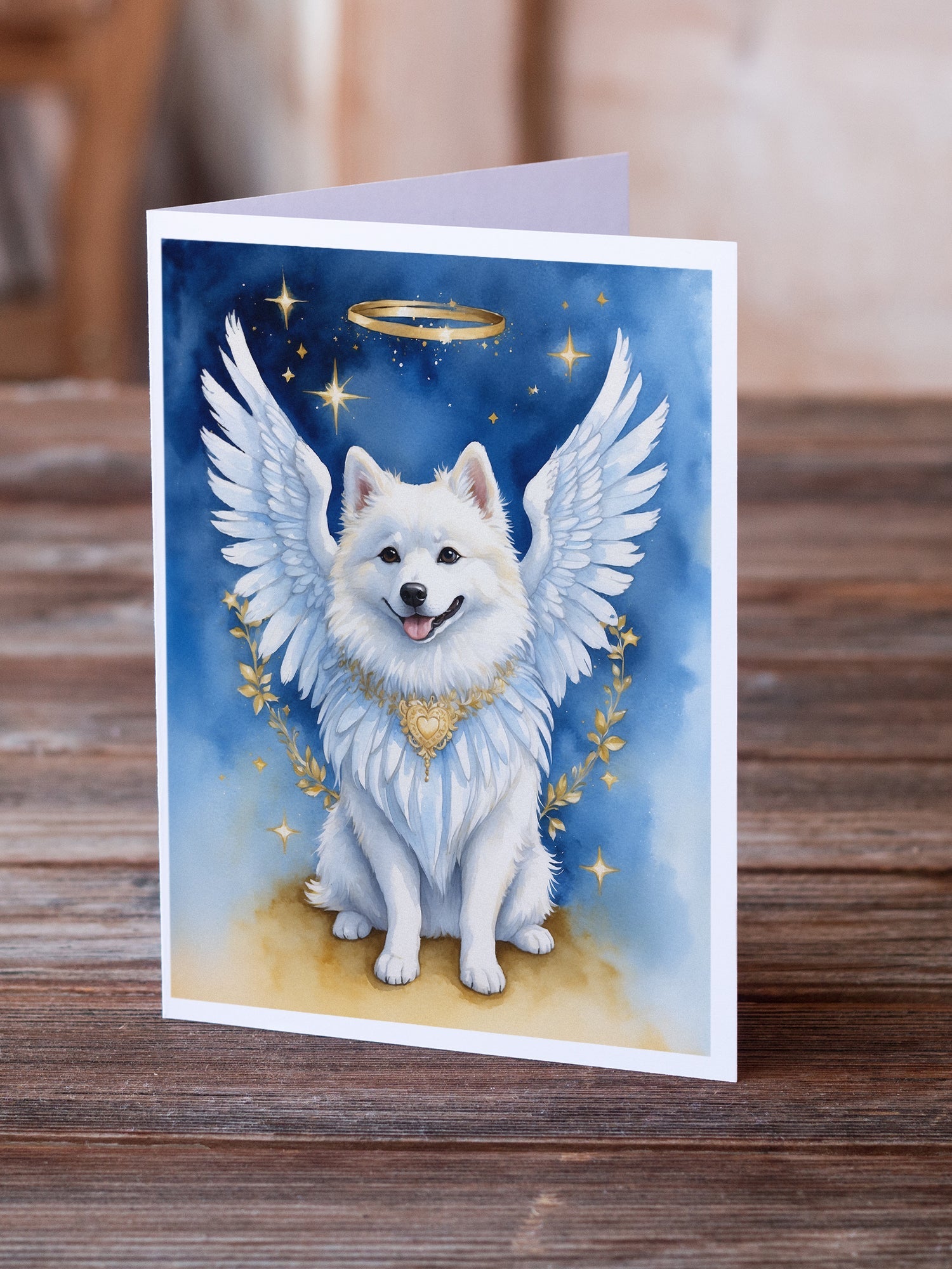 American Eskimo My Angel Greeting Cards Pack of 8 Blank Cards with Envelopes Whimsical A7 Size 5x7