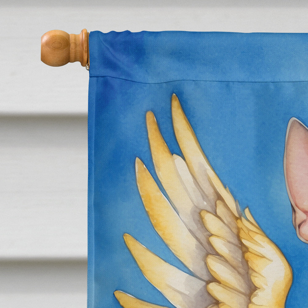 American Hairless Terrier My Angel House Flag 28x40 Porch Sleeve Pole Decorative Outside Yard Banner Artwork Wall Hanging, Polyester