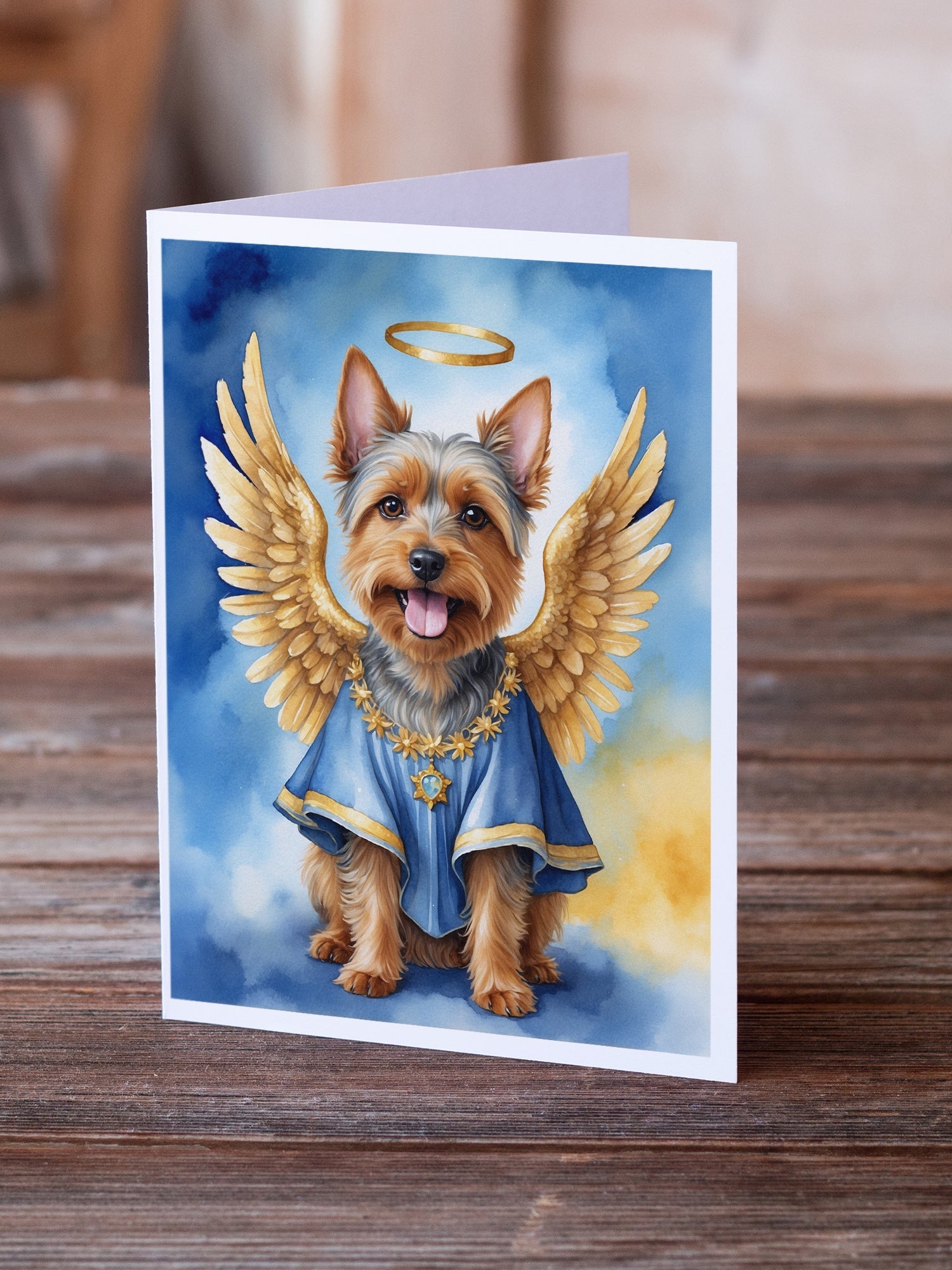Australian Terrier My Angel Greeting Cards Pack of 8 Blank Cards with Envelopes Whimsical A7 Size 5x7