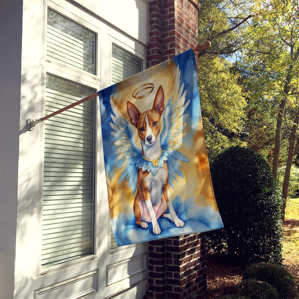 Basenji My Angel House Flag 28x40 Porch Sleeve Pole Decorative Outside Yard Banner Artwork Wall Hanging, Polyester