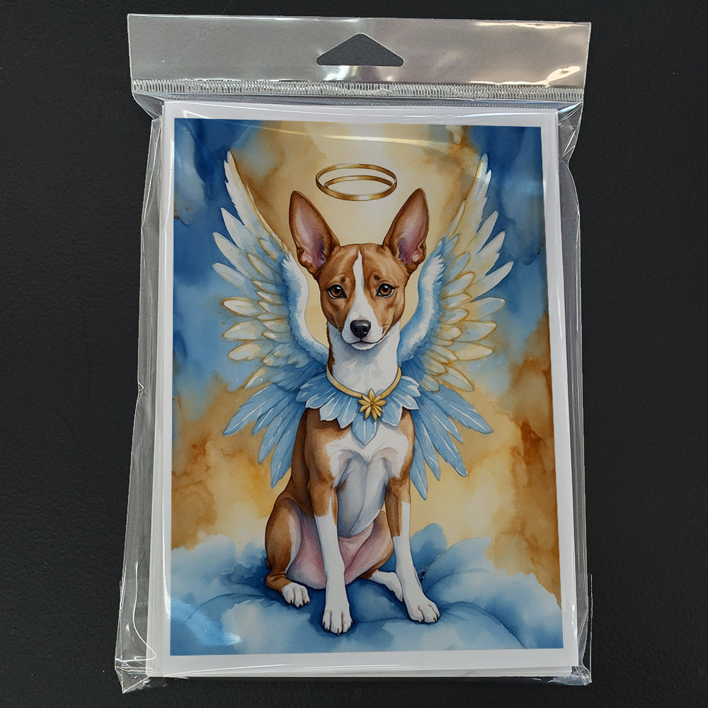Basenji My Angel Greeting Cards Pack of 8 Blank Cards with Envelopes Whimsical A7 Size 5x7