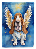 Basset Hound My Angel House Flag 28x40 Porch Sleeve Pole Decorative Outside Yard Banner Artwork Wall Hanging, Polyester