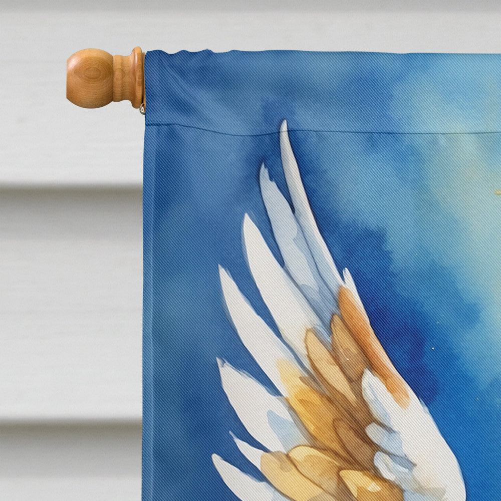 Basset Hound My Angel House Flag 28x40 Porch Sleeve Pole Decorative Outside Yard Banner Artwork Wall Hanging, Polyester