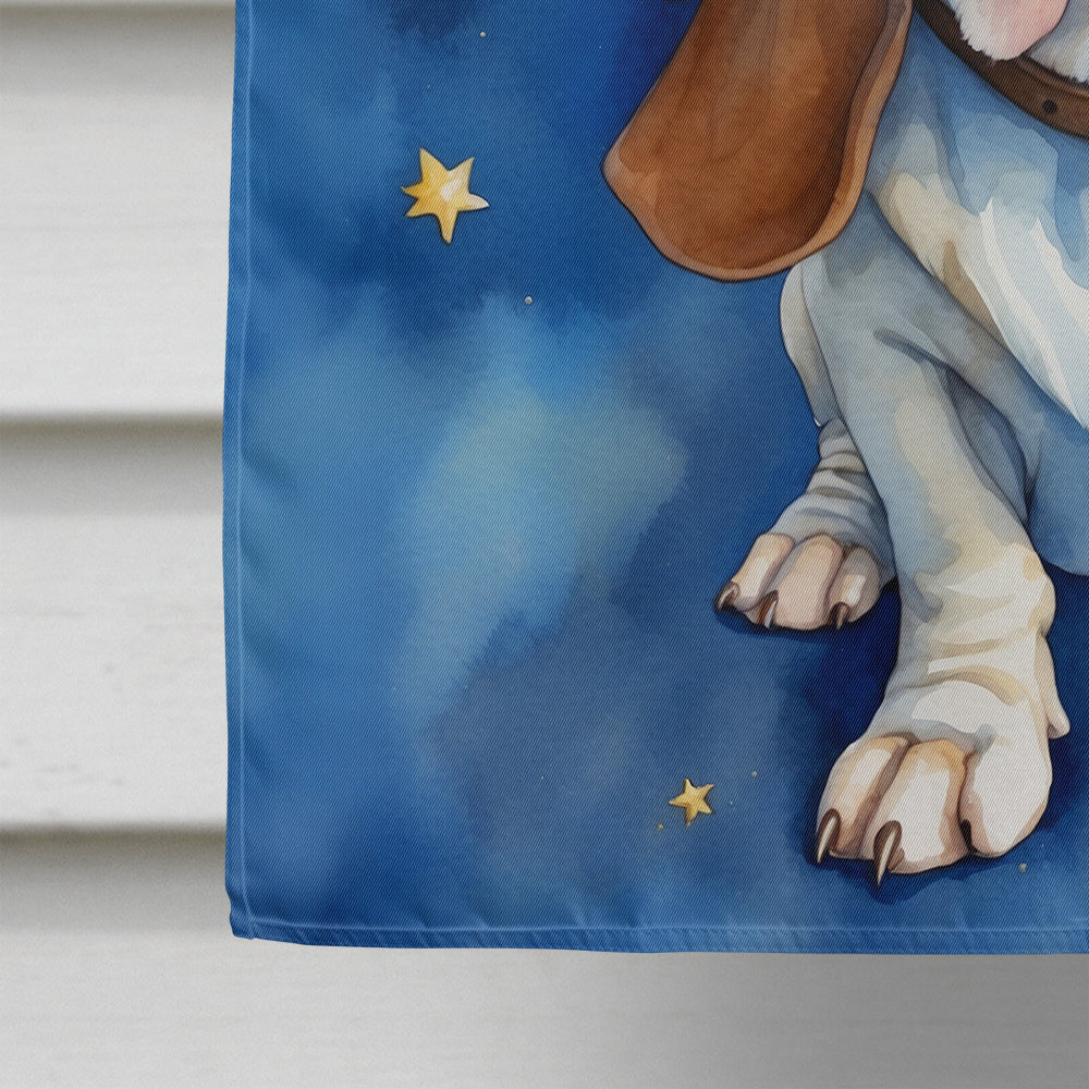Basset Hound My Angel House Flag 28x40 Porch Sleeve Pole Decorative Outside Yard Banner Artwork Wall Hanging, Polyester
