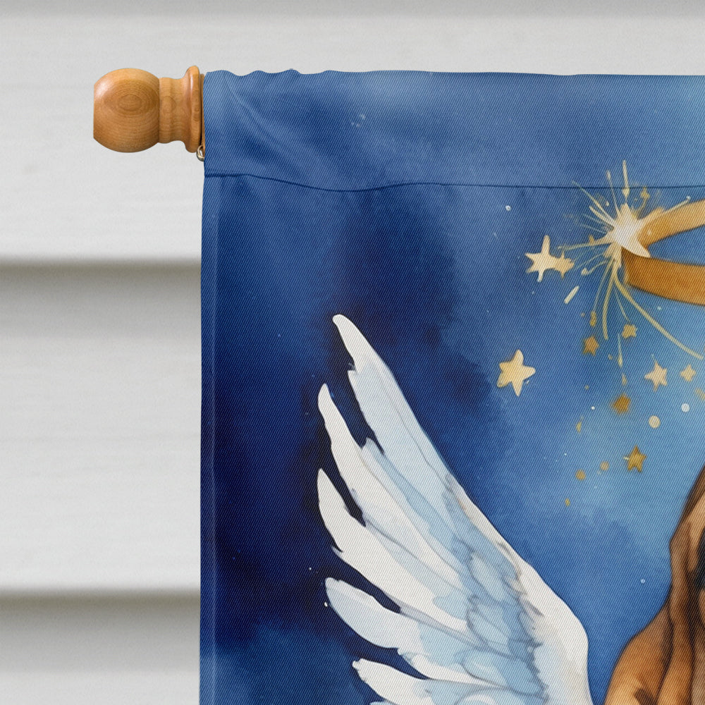 Basset Hound My Angel House Flag 28x40 Porch Sleeve Pole Decorative Outside Yard Banner Artwork Wall Hanging, Polyester