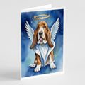 Basset Hound My Angel Greeting Cards Pack of 8 Blank Cards with Envelopes Whimsical A7 Size 5x7