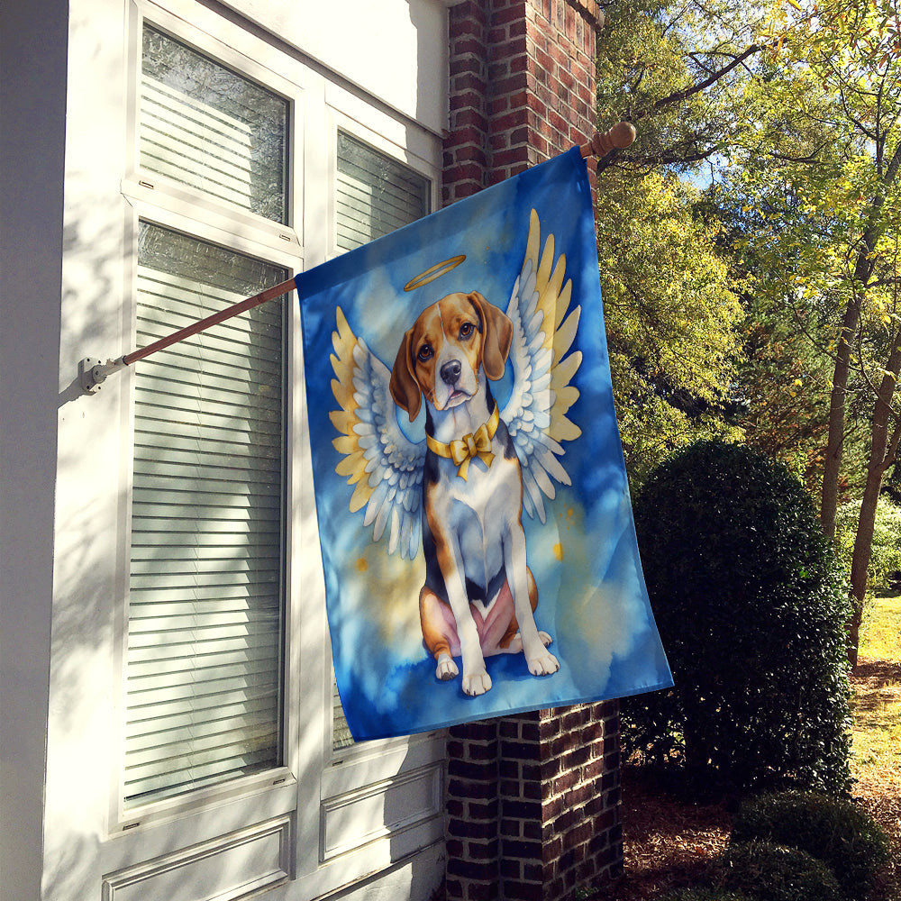 Beagle My Angel House Flag 28x40 Porch Sleeve Pole Decorative Outside Yard Banner Artwork Wall Hanging, Polyester