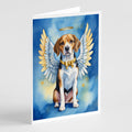 Beagle My Angel Greeting Cards Pack of 8 Blank Cards with Envelopes Whimsical A7 Size 5x7