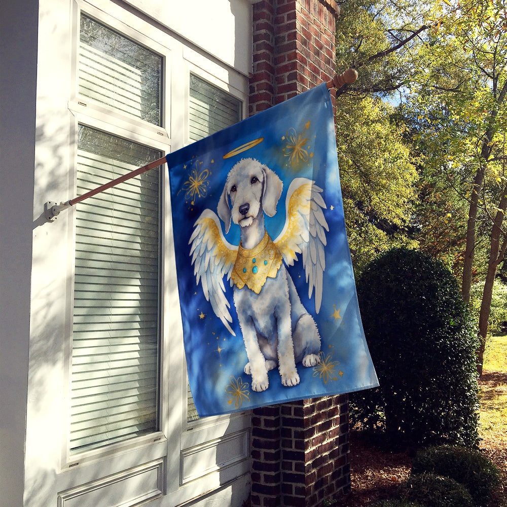 Bedlington Terrier My Angel House Flag 28x40 Porch Sleeve Pole Decorative Outside Yard Banner Artwork Wall Hanging, Polyester