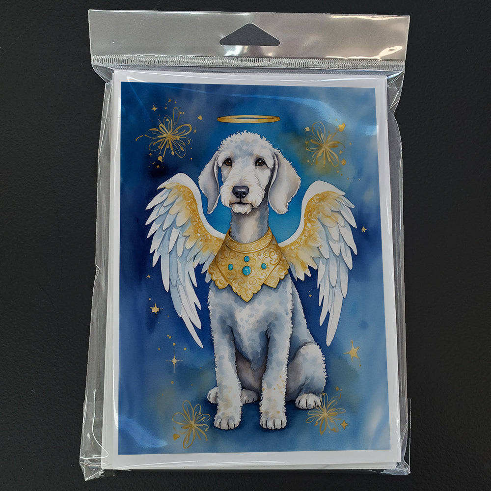 Bedlington Terrier My Angel Greeting Cards Pack of 8 Blank Cards with Envelopes Whimsical A7 Size 5x7