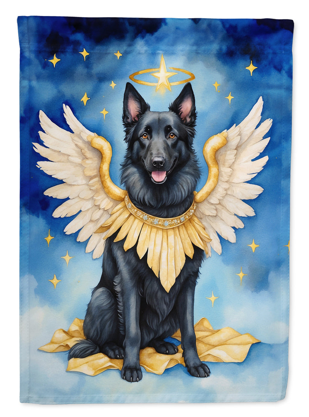 Belgian Sheepdog My Angel House Flag 28x40 Porch Sleeve Pole Decorative Outside Yard Banner Artwork Wall Hanging, Polyester