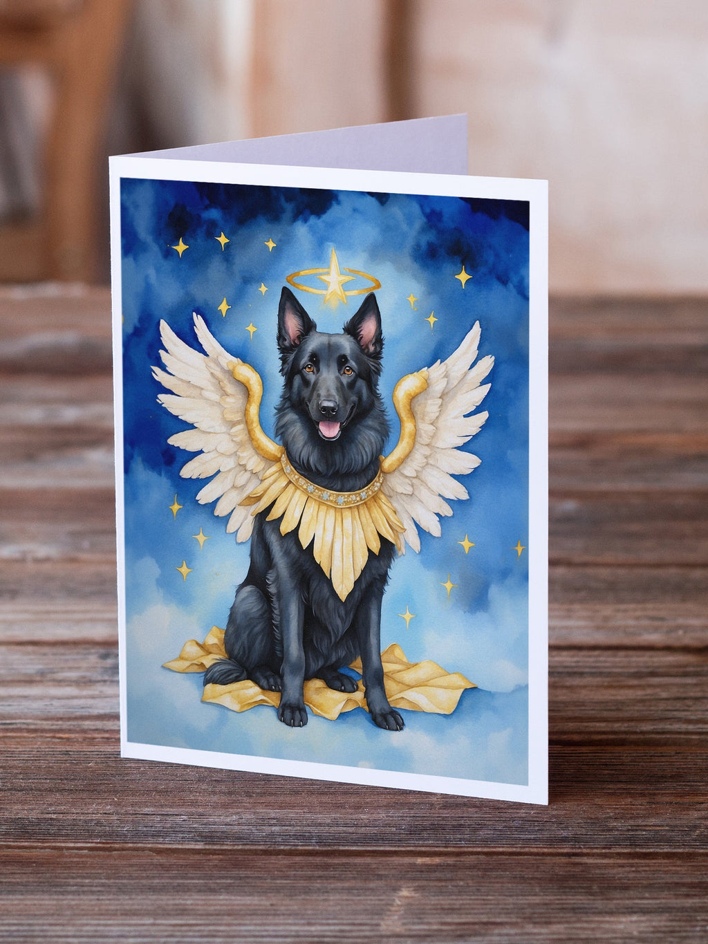 Belgian Sheepdog My Angel Greeting Cards Pack of 8 Blank Cards with Envelopes Whimsical A7 Size 5x7