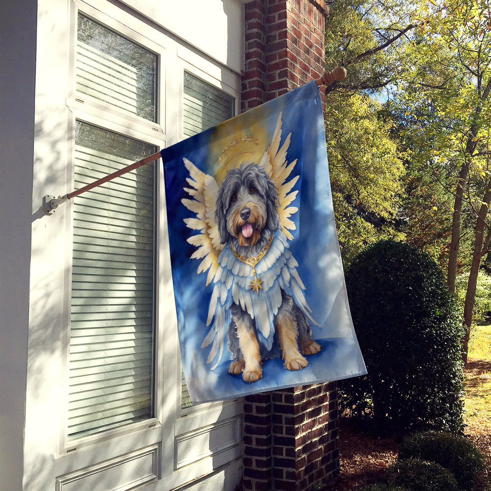 Bergamasco Sheepdog My Angel House Flag 28x40 Porch Sleeve Pole Decorative Outside Yard Banner Artwork Wall Hanging, Polyester