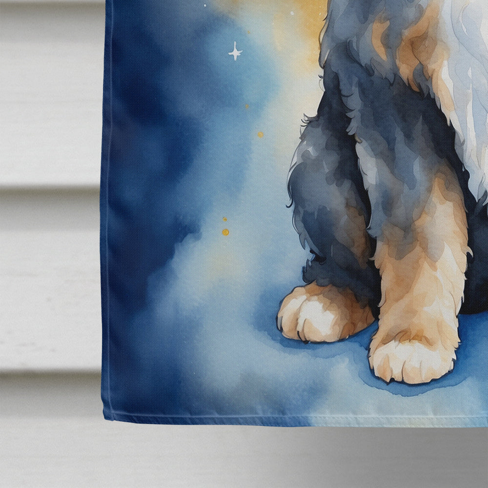 Bernedoodle My Angel House Flag 28x40 Porch Sleeve Pole Decorative Outside Yard Banner Artwork Wall Hanging, Polyester
