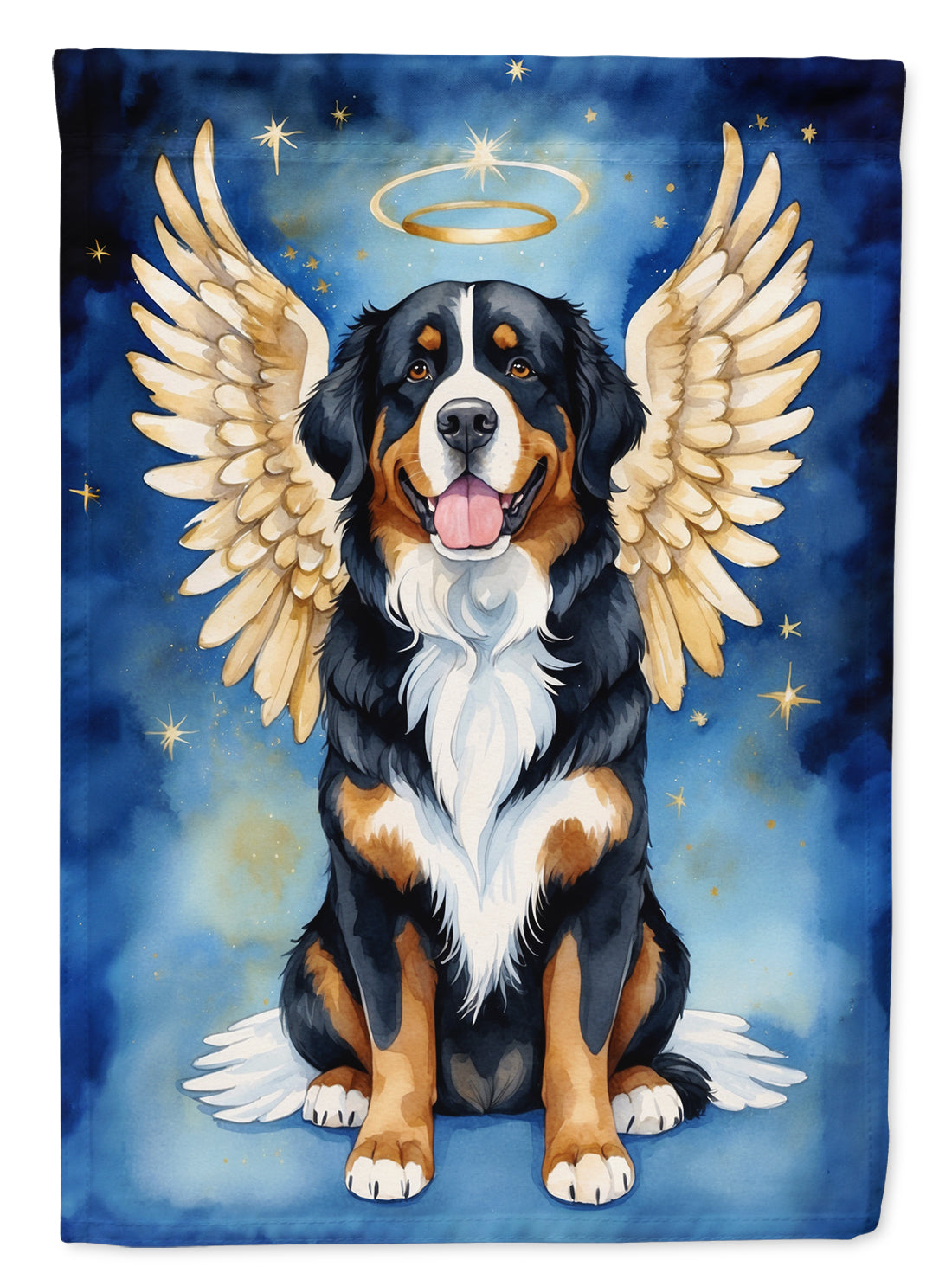 Bernese Mountain Dog My Angel House Flag 28x40 Porch Sleeve Pole Decorative Outside Yard Banner Artwork Wall Hanging, Polyester