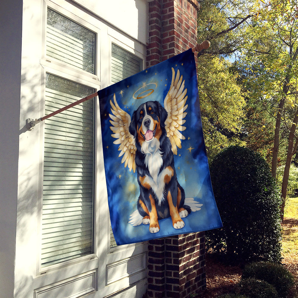 Bernese Mountain Dog My Angel House Flag 28x40 Porch Sleeve Pole Decorative Outside Yard Banner Artwork Wall Hanging, Polyester