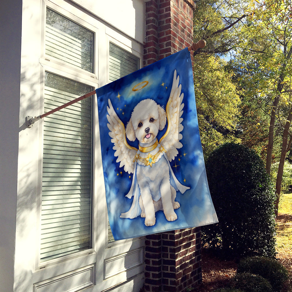 Bichon Frise My Angel House Flag 28x40 Porch Sleeve Pole Decorative Outside Yard Banner Artwork Wall Hanging, Polyester