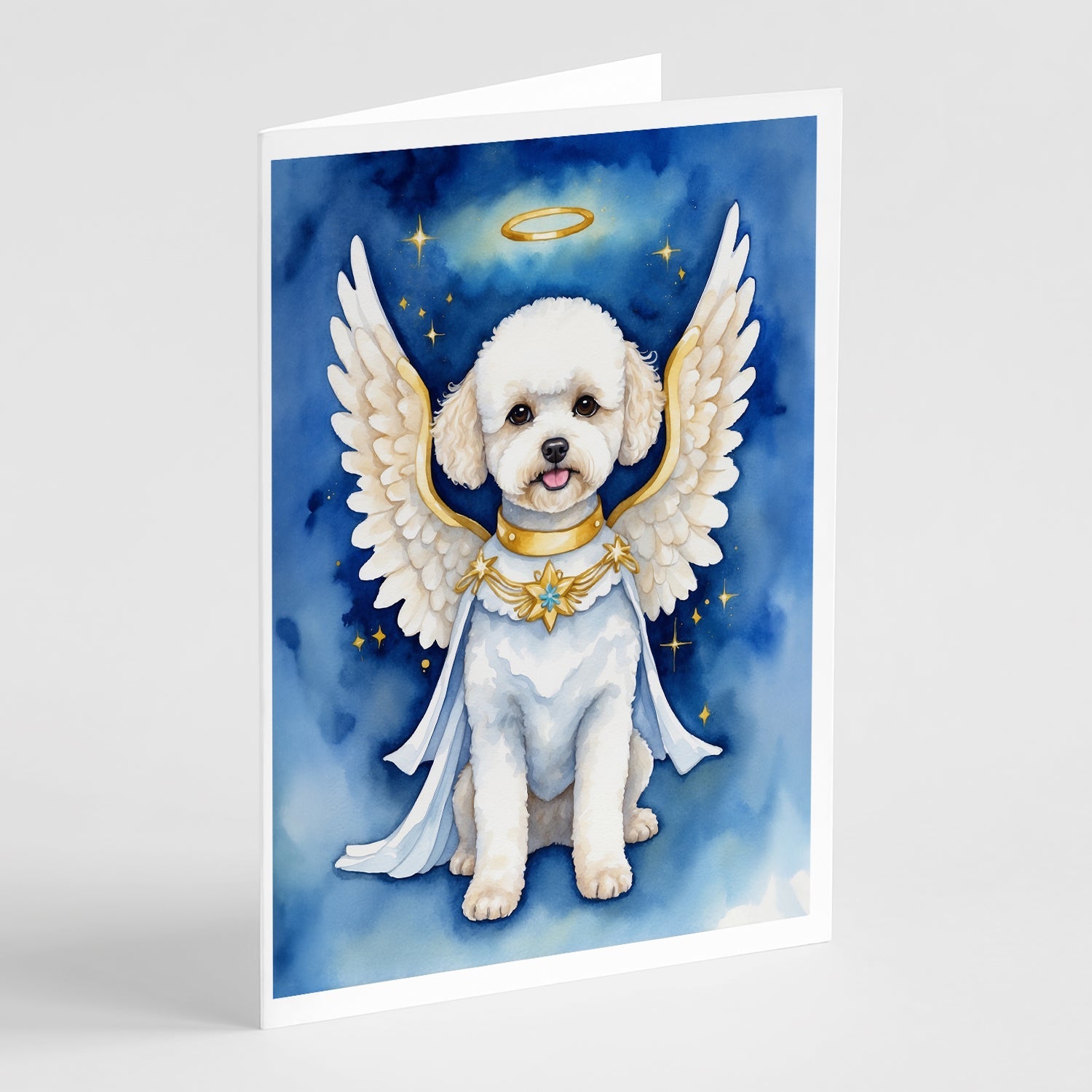 Bichon Frise My Angel Greeting Cards Pack of 8 Blank Cards with Envelopes Whimsical A7 Size 5x7