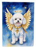 Bichon Frise My Angel House Flag 28x40 Porch Sleeve Pole Decorative Outside Yard Banner Artwork Wall Hanging, Polyester