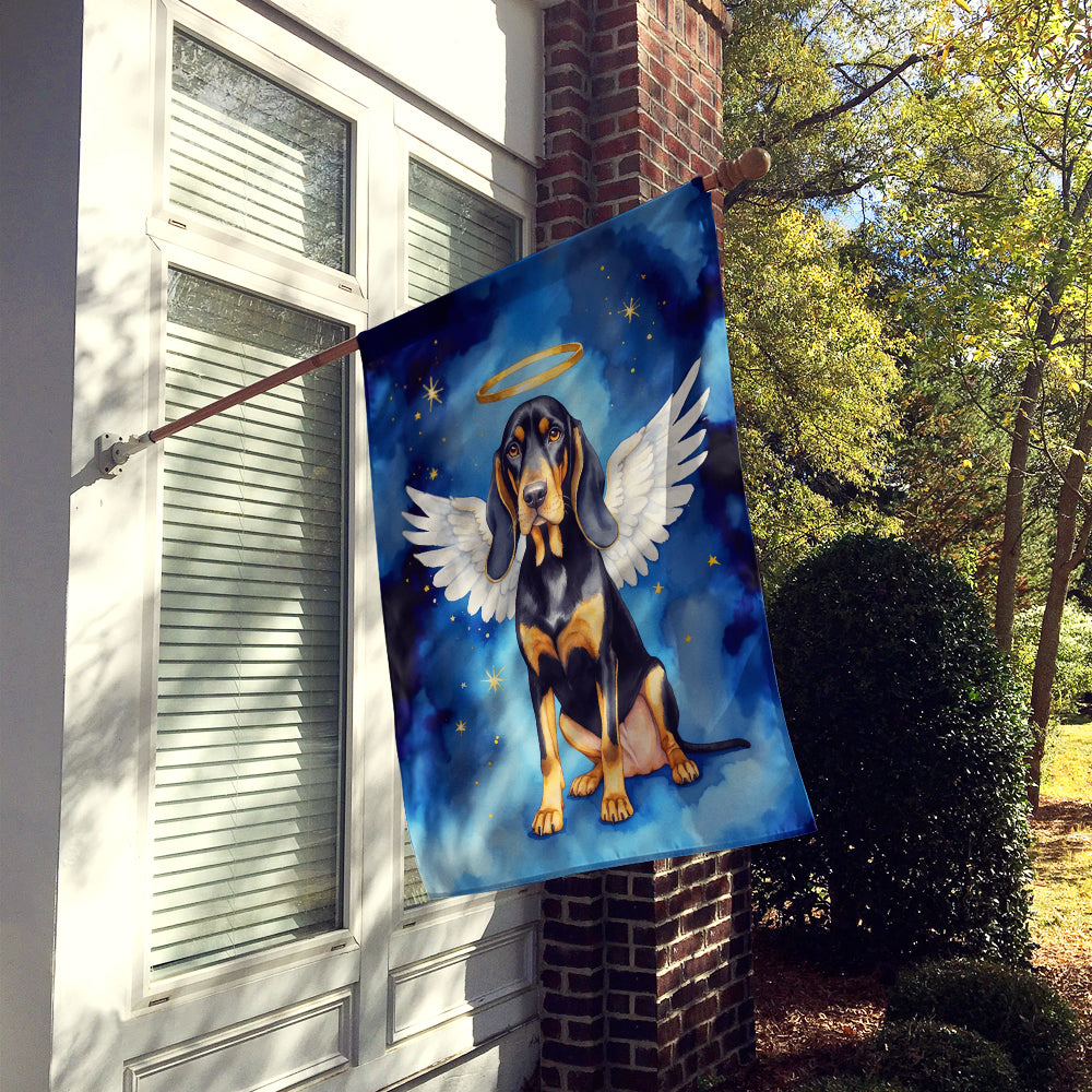 Black and Tan Coonhound My Angel House Flag 28x40 Porch Sleeve Pole Decorative Outside Yard Banner Artwork Wall Hanging, Polyester