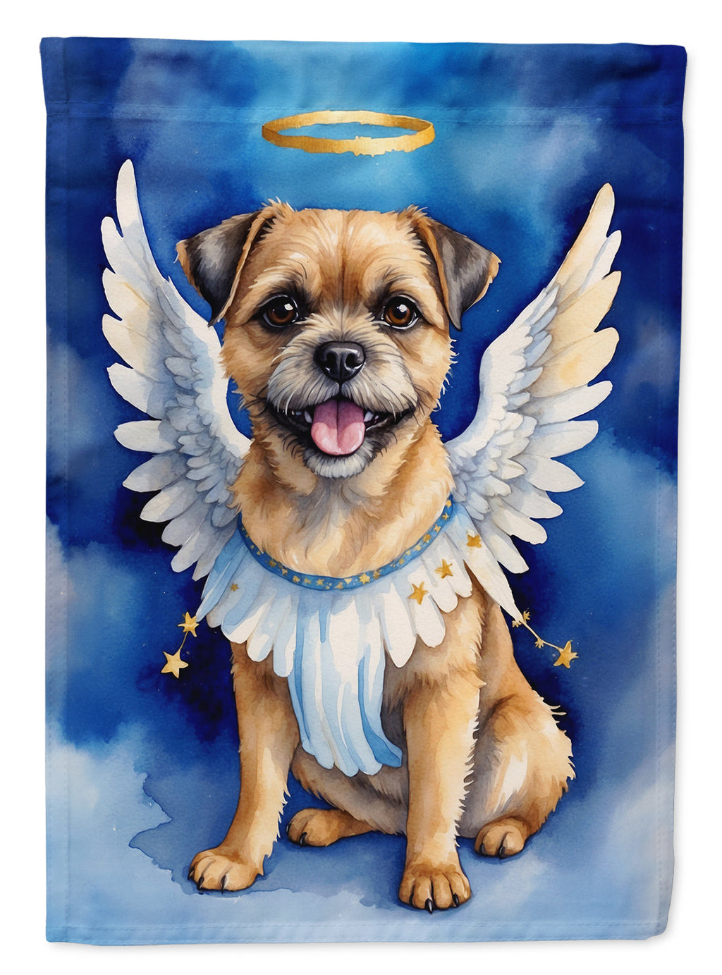 Border Terrier My Angel House Flag 28x40 Porch Sleeve Pole Decorative Outside Yard Banner Artwork Wall Hanging, Polyester