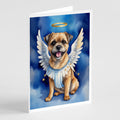 Border Terrier My Angel Greeting Cards Pack of 8 Blank Cards with Envelopes Whimsical A7 Size 5x7