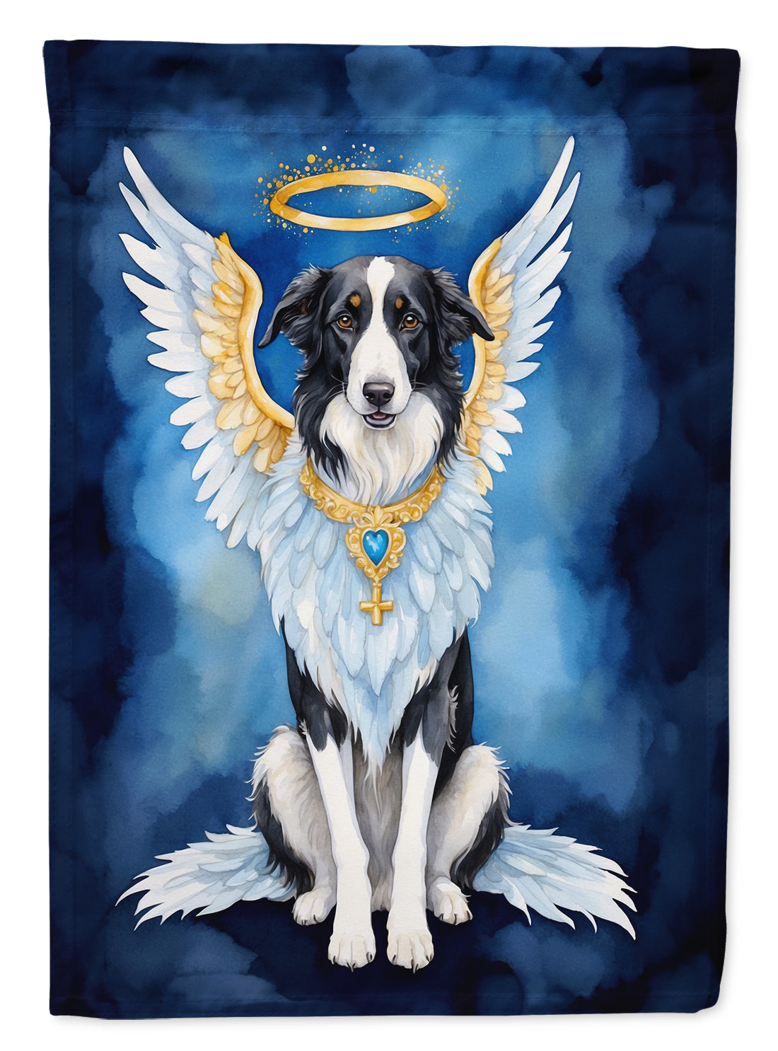 Borzoi My Angel House Flag 28x40 Porch Sleeve Pole Decorative Outside Yard Banner Artwork Wall Hanging, Polyester