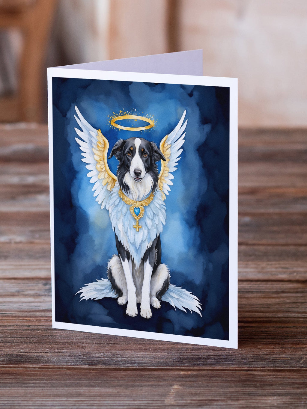 Borzoi My Angel Greeting Cards Pack of 8 Blank Cards with Envelopes Whimsical A7 Size 5x7