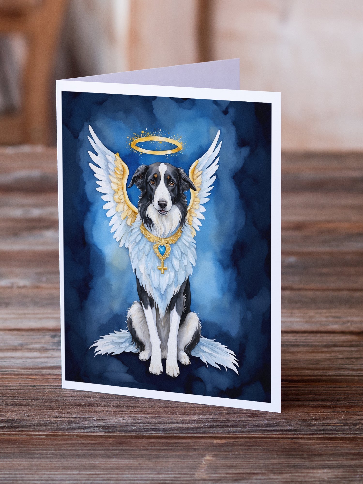 Borzoi My Angel Greeting Cards Pack of 8 Blank Cards with Envelopes Whimsical A7 Size 5x7