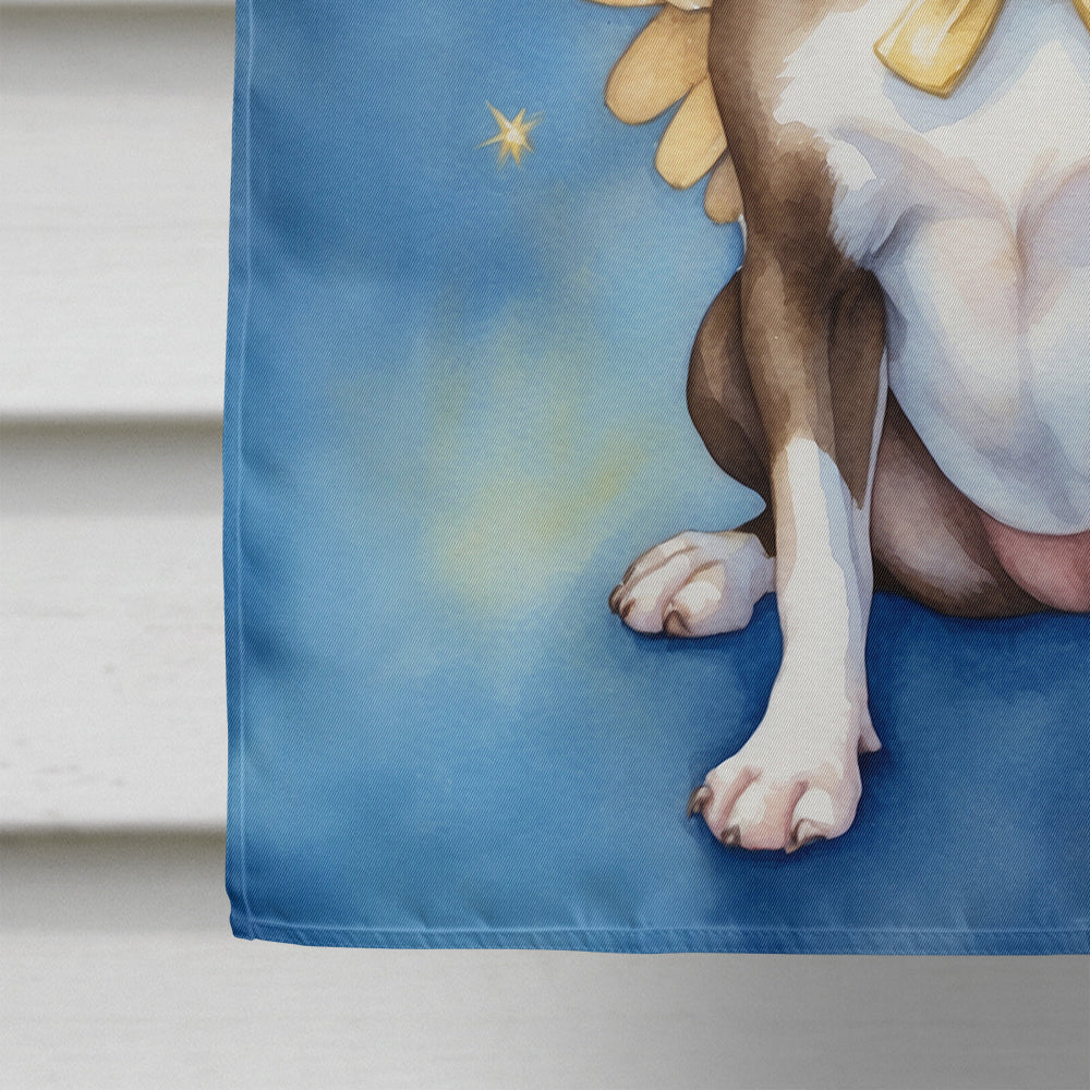 Boston Terrier My Angel House Flag 28x40 Porch Sleeve Pole Decorative Outside Yard Banner Artwork Wall Hanging, Polyester