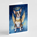 Boston Terrier My Angel Greeting Cards Pack of 8 Blank Cards with Envelopes Whimsical A7 Size 5x7